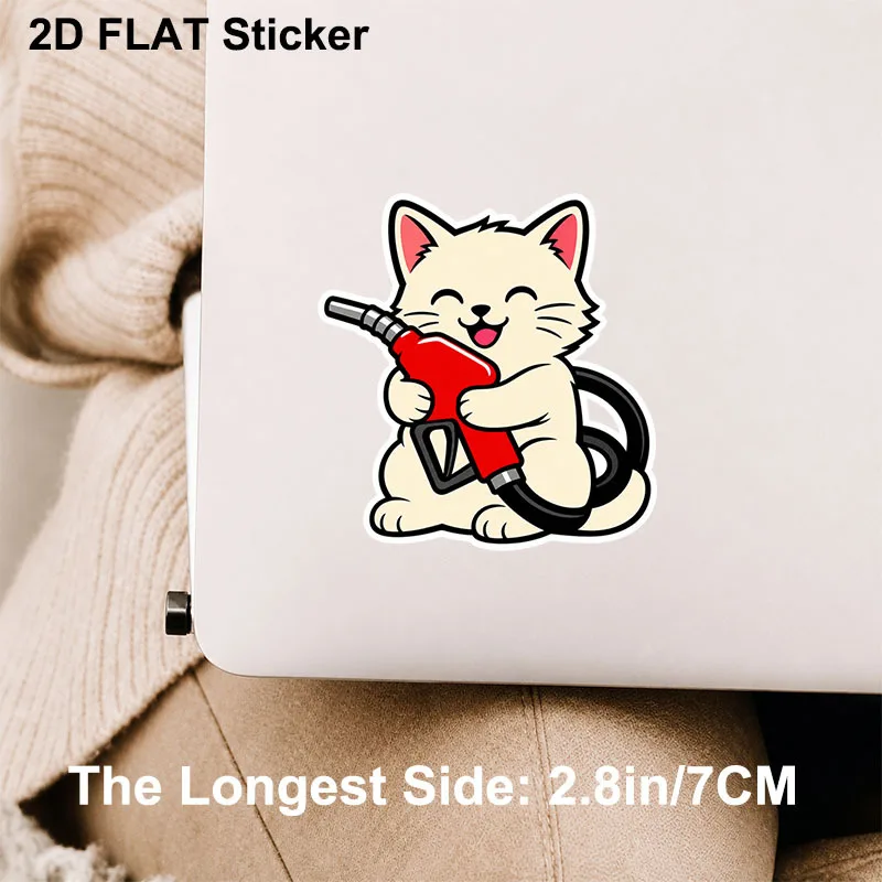 2.7in Kitten Fuel Nozzle Vinyl Decal, Sticker for Car, Motorcycle, Helmet, Tumbler, Cooler, Mug & Laptop Decor