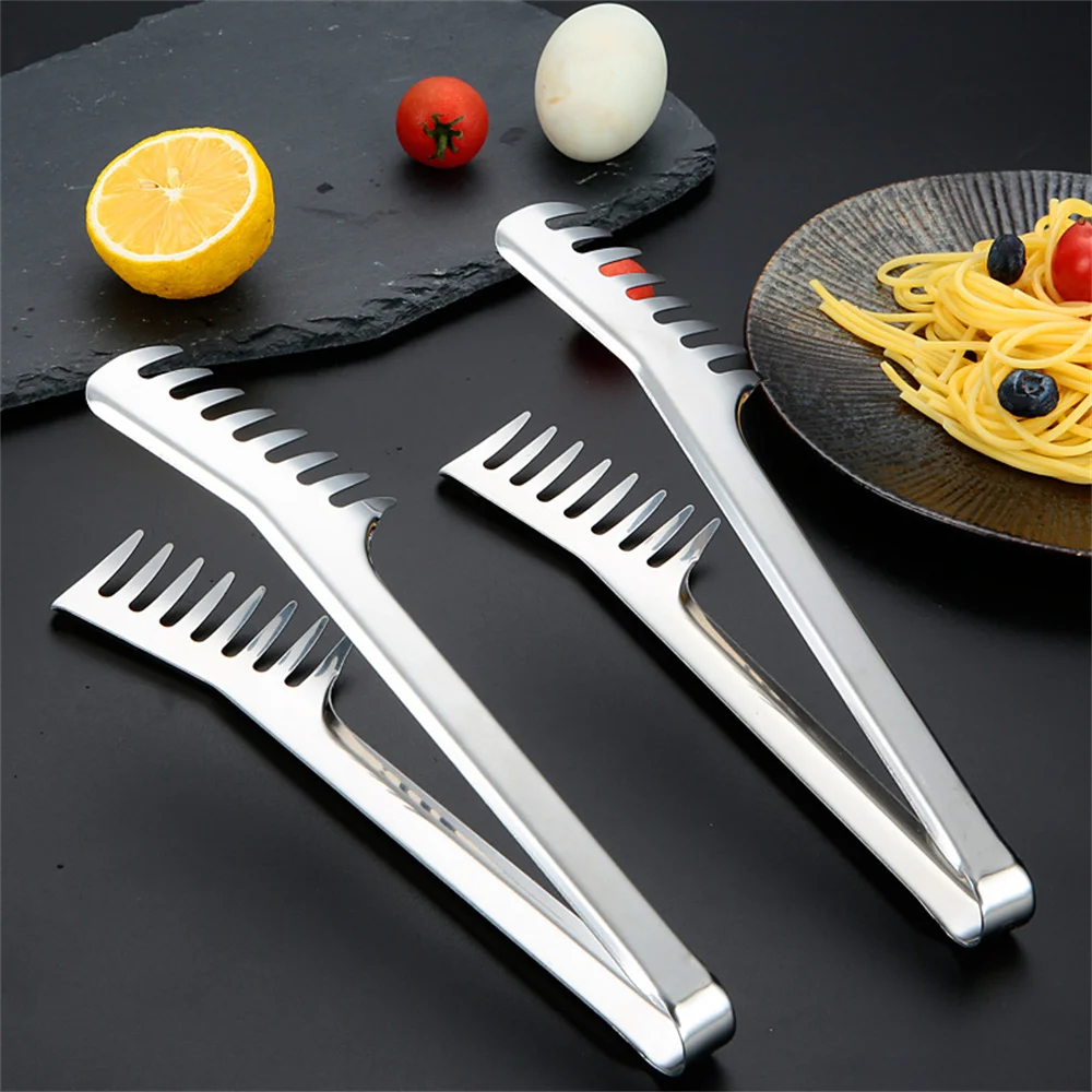 Noodle Clip Kitchen Food Grade Not Drop Extended Handle Easy To Get Bbq Tongs Clip Comb Non-slip Deepen Jagged Portable images - 6