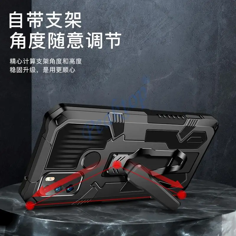 حافظة مضادة للصدمات لهاتف انفينيكس هوت 9 10 بلاي 10s NFC نوت 7 لايت سمارت 5 مشبك حزام معدني مغناطيسي غطاء خلفي واقي