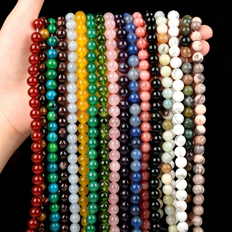 Natural Stone Beads Amethysts Obsidian Agates Jade Garnet