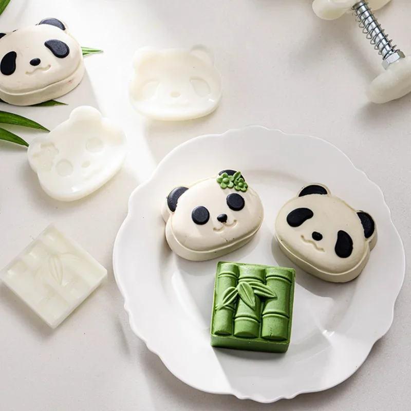 Haushalt Mung bohnen kuchen Nahrungs ergänzungs mittel Press form Panda Kopf Schleif werkzeug Modellierung Kuchen Werkzeug Neumond Kuchen form