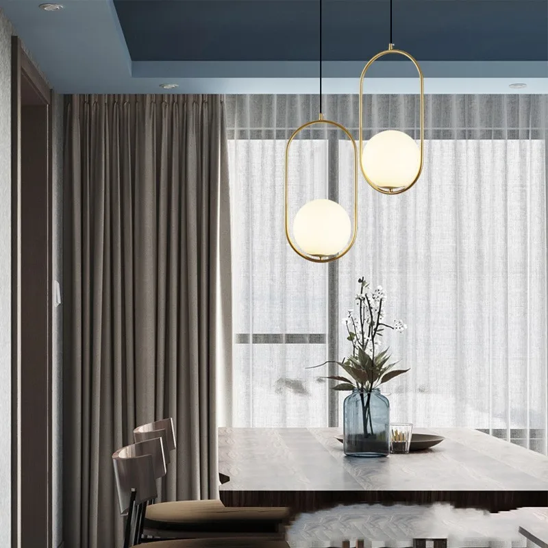 

Modern LED Chandelier Glass Ball Pendant Light for Bedroom Dining Room Bedside Hanging Lamp Kitchen Island Fixture