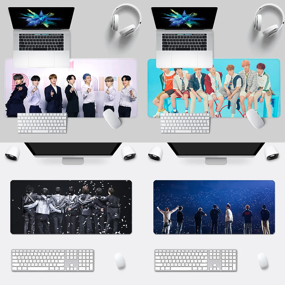 

Kpop-BTS Mousepad HD Printing Computer Gamers Locking Edge Non-slip Mouse Pad XXL90x40cm Keyboard PC Desk Pad