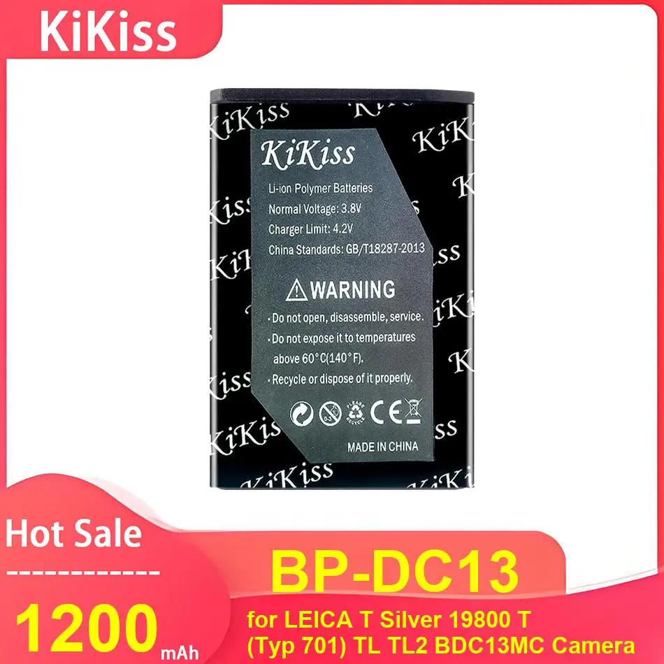 

KiKiss Camera Battery for LEICA T Silver 19800 T (Typ 701) TL TL2 BDC13MC Camera ,BP-DC13 1200mAh Batteries