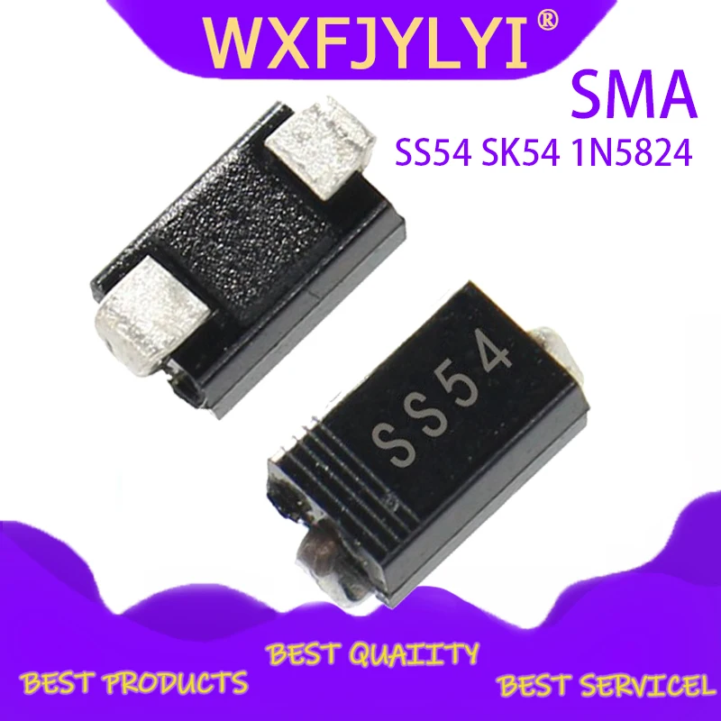 100pcs SS54 SK54 1N5824 5A 40V SMA DO-214AC IN5824 diode