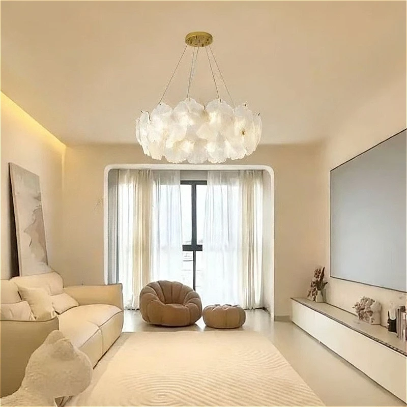 

Светодиодная подвесная люстра из акрила с цветочным дизайном в скандинавском стиле для спальни, гостиной, столовой, виллы, домашнего декора