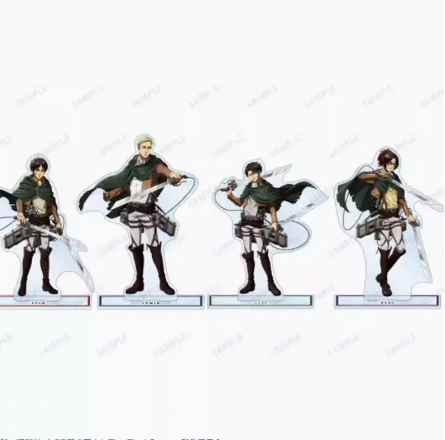 Anime Attack on Titan Eren Jager Mikasa Ackerman figura acrílica con soporte modelo placa colección de Cosplay decoración de escritorio