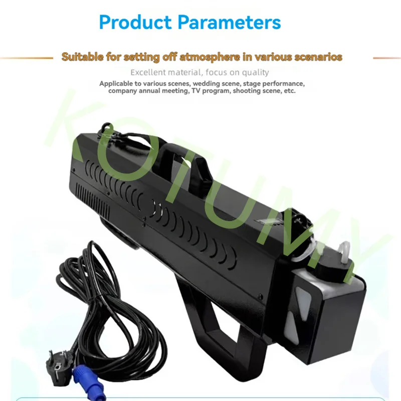 Neue 1500W Effekte Requisiten Atmosphäre Ausrüstung LED Handheld Rauch Pistole für Hochzeit Bühne Event Ehe