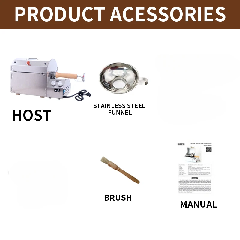 محمصة القهوة المنزلية التجارية محمصة حبوب البن الحرارية مقاومة درجات الحرارة العالية الكوارتز الزجاج طبل AS3-S400 1200 واط #6