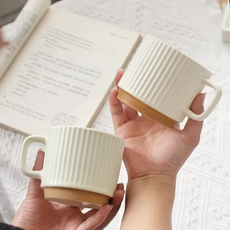 Simple Ceramic Coffee Mug Oatmeal Milk Breakfast Cup High Temperature Resistant Office Living Room Kitchen Home Drinkware Tool