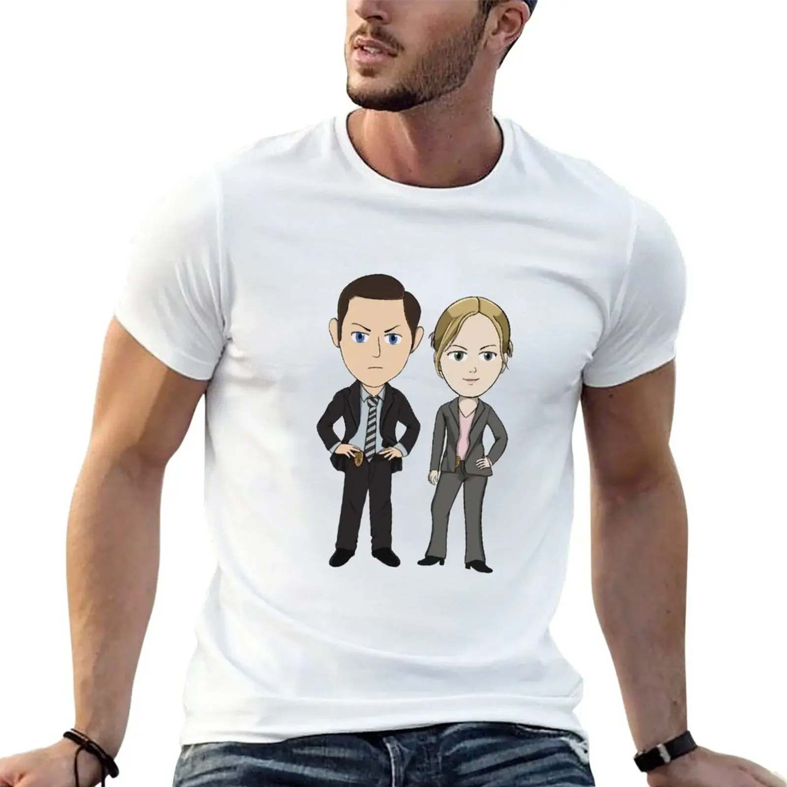 Chibi Carlton Lassiter and Juliet O’hara T-Shirt tees vintage clothes designer t shirt men