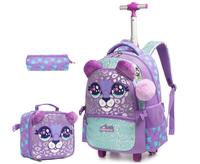 Jasmine School Wheeled Bag Set For Boys Girls School Roller Bag Rolling Luggage Backpack School Trolley Bag With Lunch Bag