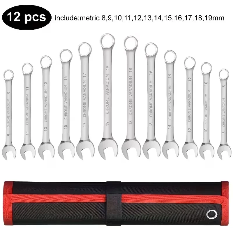 

6/12pcs Combination Mirror Wrenches, Featuring a Dual-Head Design, for Home Repairs, As Well As for Automotive, Bicycle