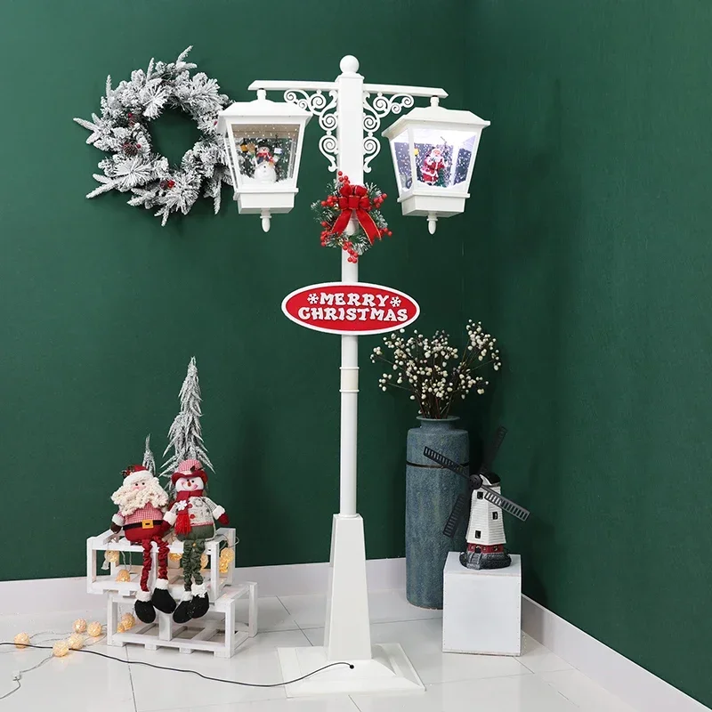 Navidad Poste Musical Natal Christmas Light Snowing Vertical Christmas Lantern Large Christmas Lamp And Lamp