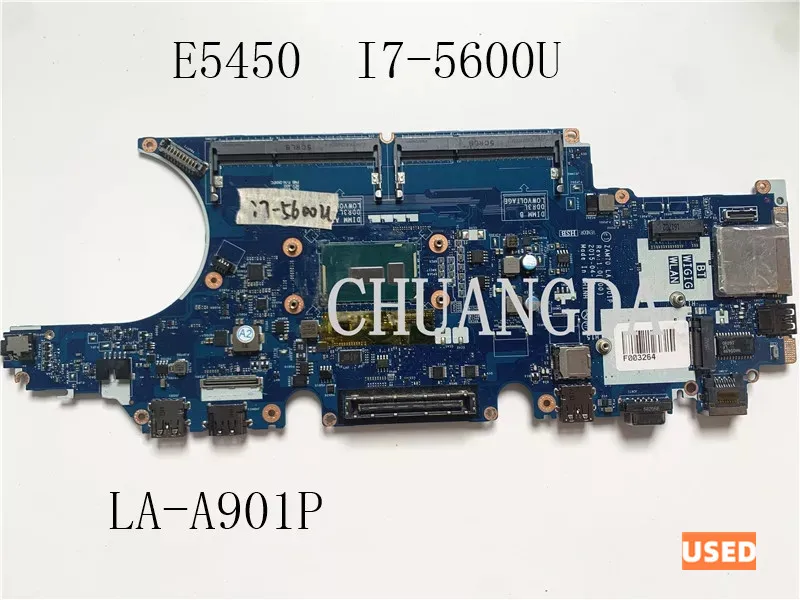 USED For DELL Latitude E5450 Laptop Motherboard I7-5600U CPU LA-A901P CN-0X4WN9 0C7K68 0TYWD9 Tested 100%