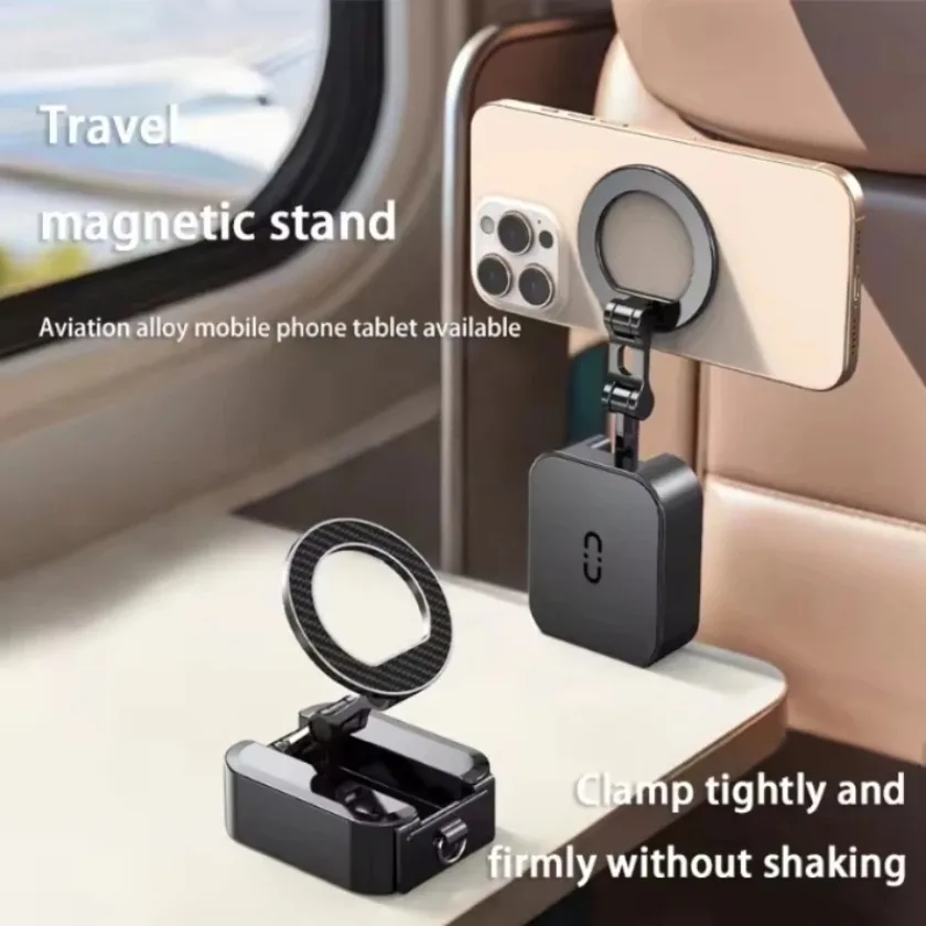 마그네틱 폰 홀더 마그세이프용 합금 회전형 양면 자석 거치대 접이식 다기능 여행용 데스크탑 스탠드 브래킷