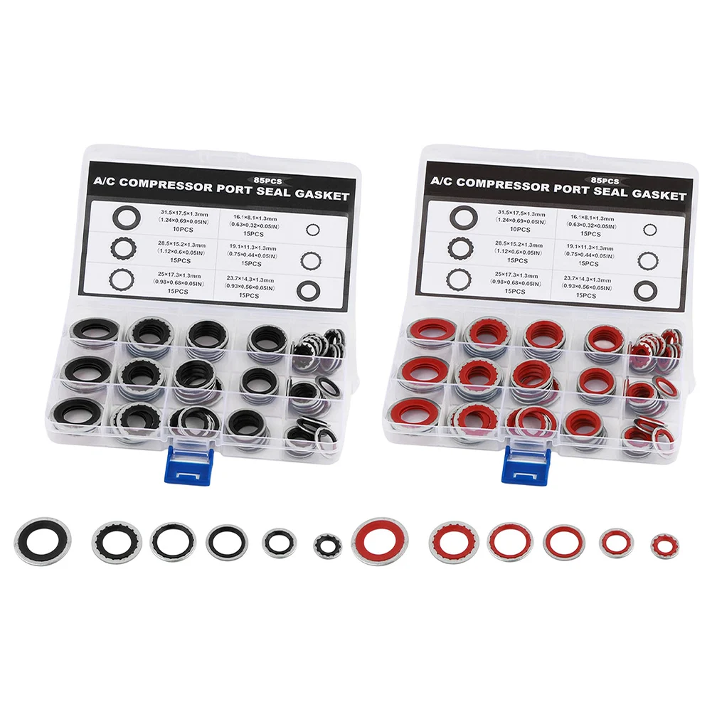 85PCS A/C Compressor Seal Washers Kit Air Conditioning Compressor Port Gasket Automotive Sealing Gasket Repair Parts view 6