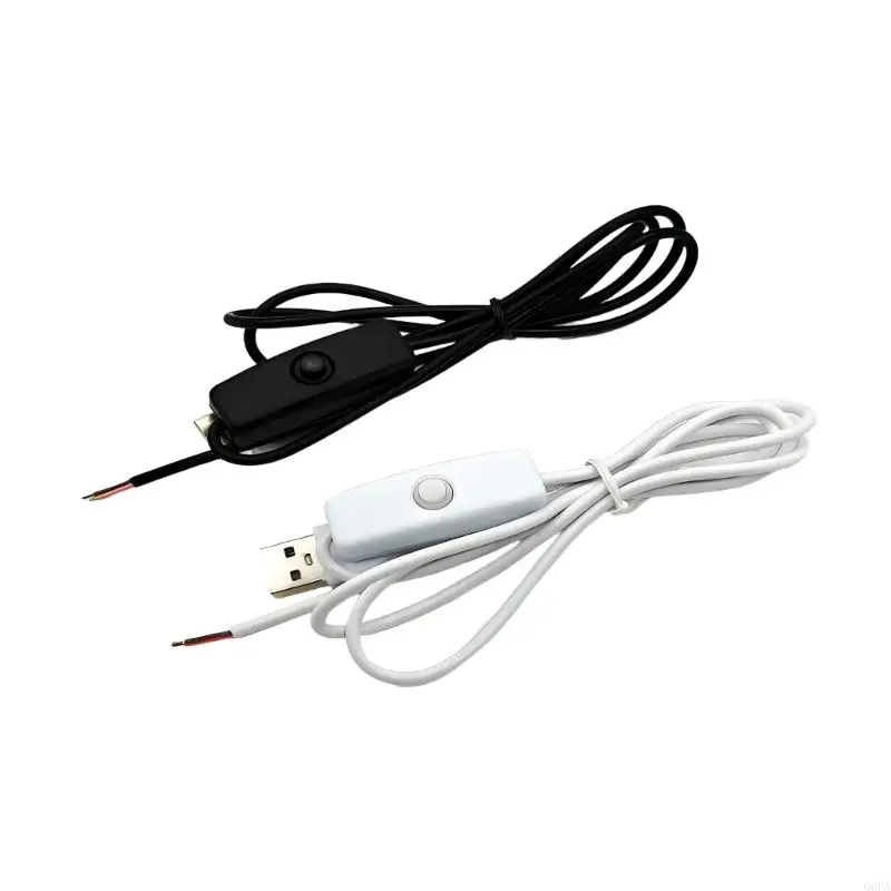 Q6PA Universal 5V USB Switches Cord Wire 1.5M Length Solar Lamp Extender Line Perfect For Desk Setsup And Wall Mounting