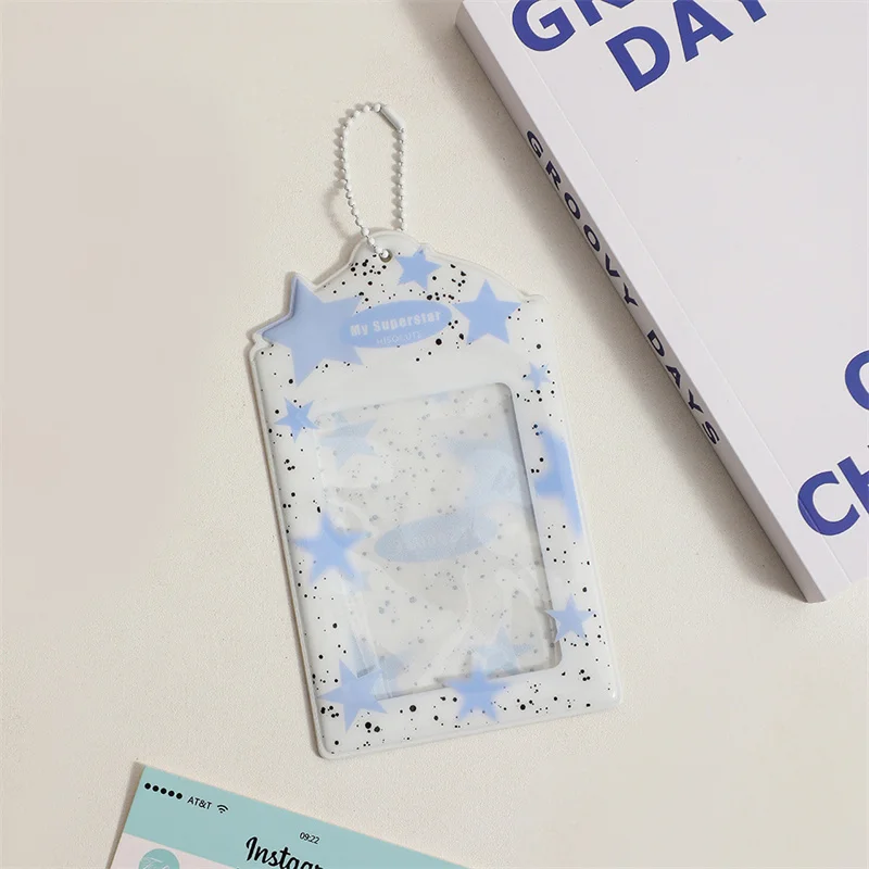 3inch PVC Photocard Holder Keychain Idol Photo Sleeve ID Card Cover Protector Postcard Credit ID Bank Bus Card Holder