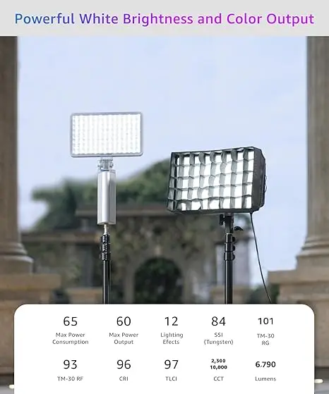 Aputure amaran Pano 60c Video Light 2300K-10000K 60W RGB Full Color Photography Lamp With App Control 12 Lighting modes