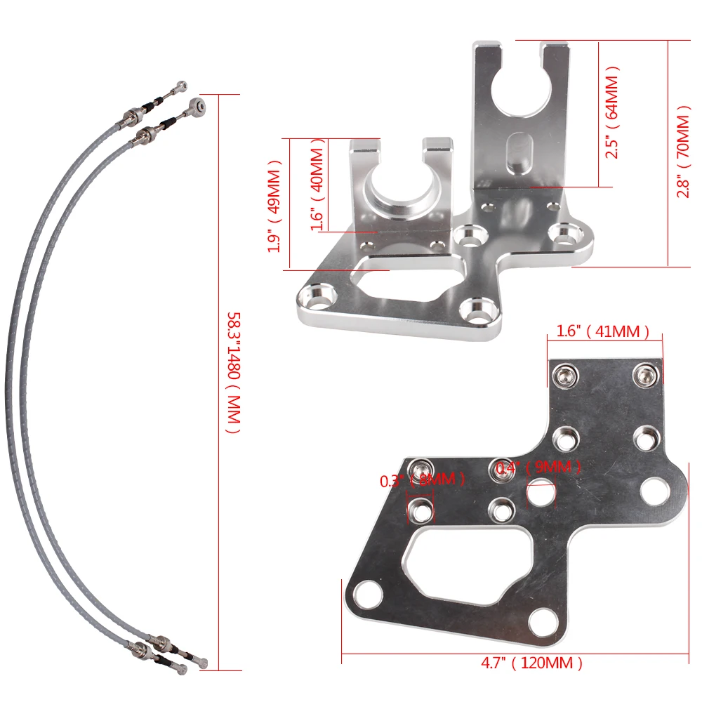 MUGE-New Shifter Box Shifter Cables Trans Bracket Shifter Linkage For K20 K24 K Swap EG EK K-Series Civic Crx SFN058+SFN087