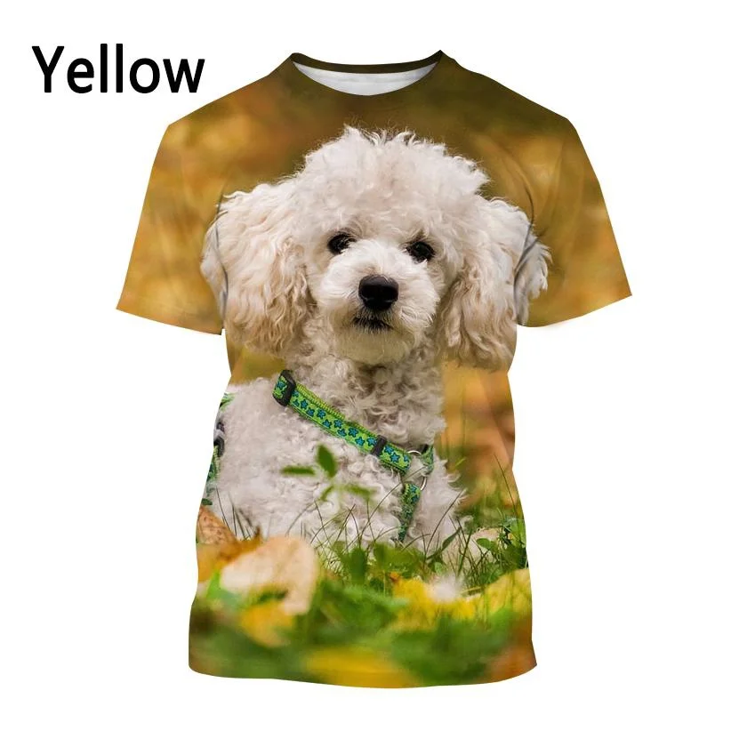 New Fashion Poodle 3D Printed T-shirt Men's and Women's Summer Casual Short Sleeve Pet Dog Cute Animal Shirt Top