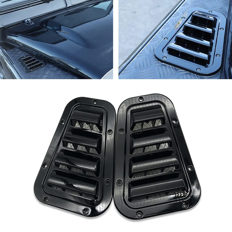 

1 пара для Land Rover Defender 90 110 130 2004-2019, передняя крышка двигателя автомобиля, капот, вентиляционные отверстия, накладка на выходе воздуха, вентиляционная крышка, снежная крышка