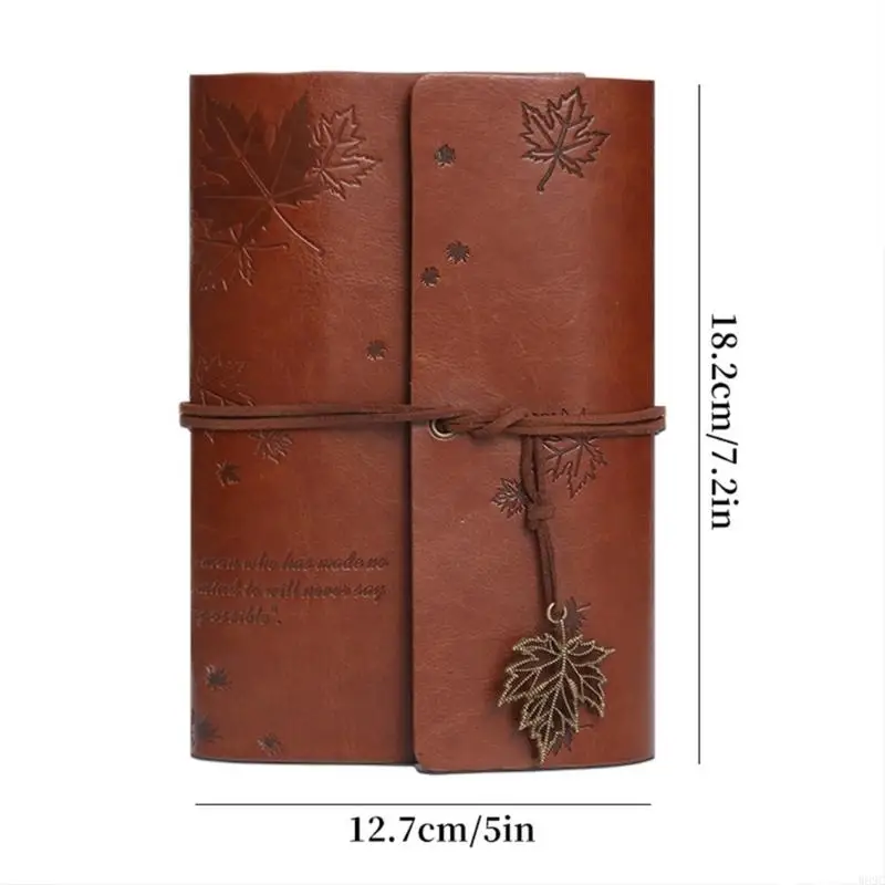 W89C A 6 Maple Leaf Notebook Retro Teatherbook Notebook Travel Notebook для школы