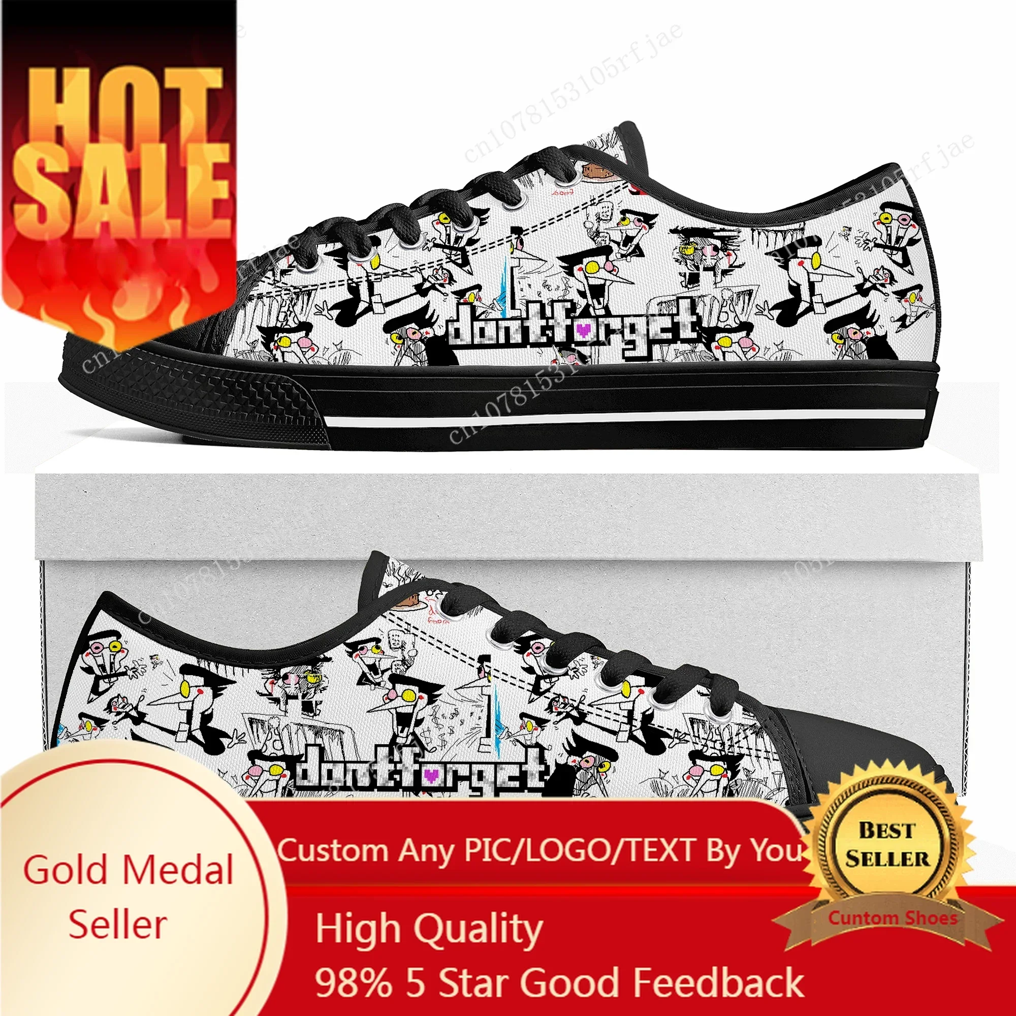 Deltarune Custom Low Top Sneakers Hot Cartoon Game Womens Mens Teenager Shoes Casual Tailor Made Canvas Sneaker