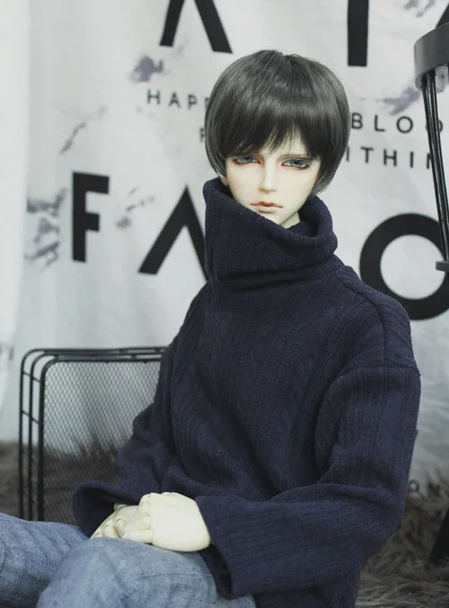 D04-A307 children handmade toy 1/3 1/4 Uncle MSD MDD Doll BJD/SD GSC doll Navy blue twist high collar loose turtleneck 1pcs