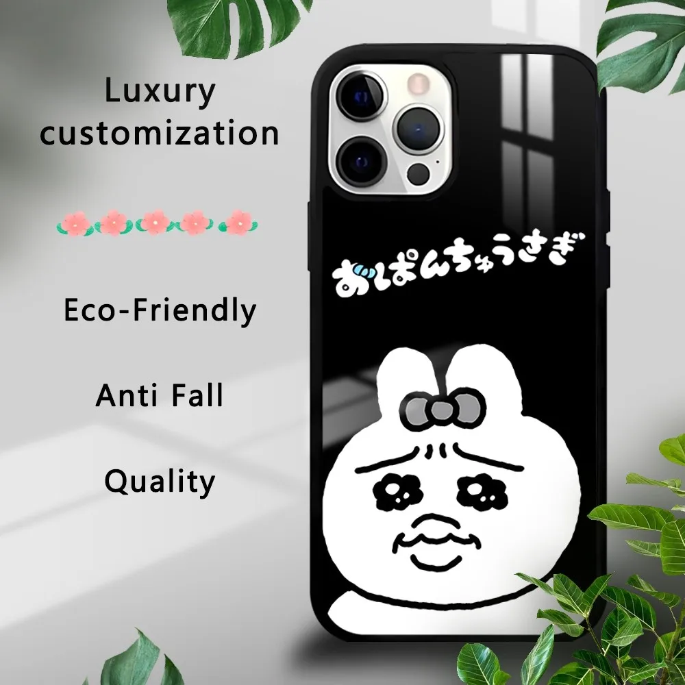 Cartoon Opanchus U-Usagi Phone Case For iPhone 15 14 13 12 11 Pro Max Plus Mini Luxury Mirror Hard Funda