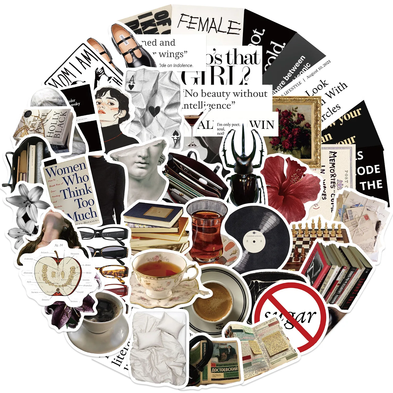 

10/50PCS Creative Vintage Museum Art Stickers Waterproof Graffiti Decal Toy Personalized Decoration Desk Diary Scrapbook Guitar