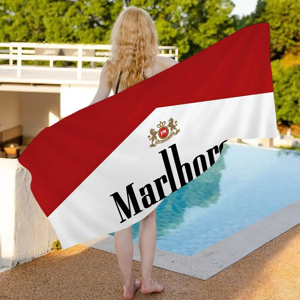 Retro M-MarlboroS-S Microfiber Blanket Quick Drying Beach Towels Oversized Printing Super Absorbent Pool Towel Blanket