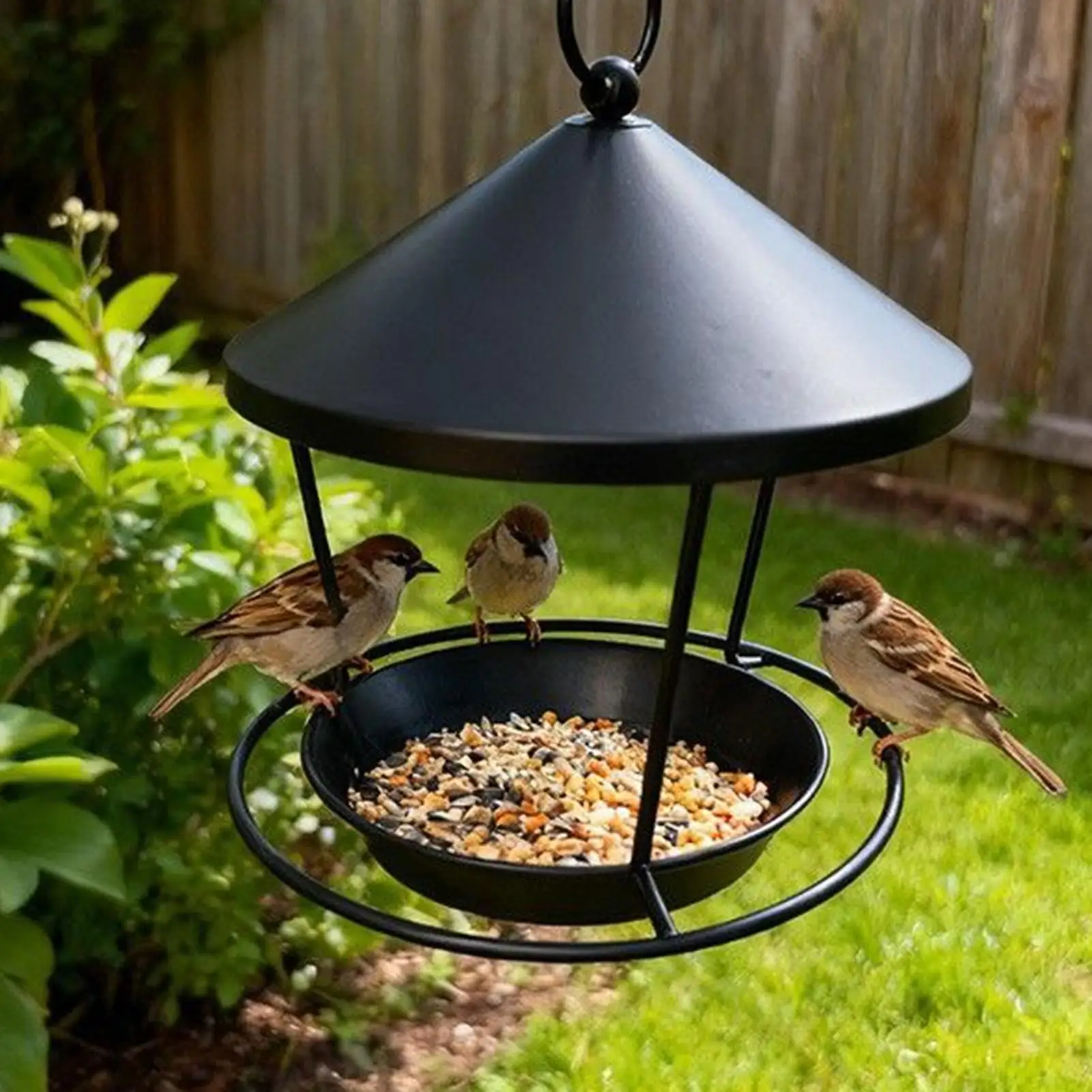 Comederos para aves silvestres, comedero colgante de Metal para colibrí, tazón de comida para pájaros para jardín al aire libre, patio trasero, apartamento, balcón