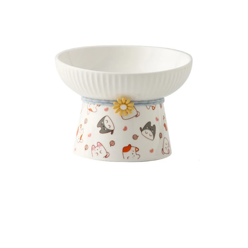 

Антидетонационная керамическая миска для кошек, креативная милая миска для кормления собак, большая вместительная миска с наклонным ртом, миска для домашних животных с высокими ножками, контейнер для воды