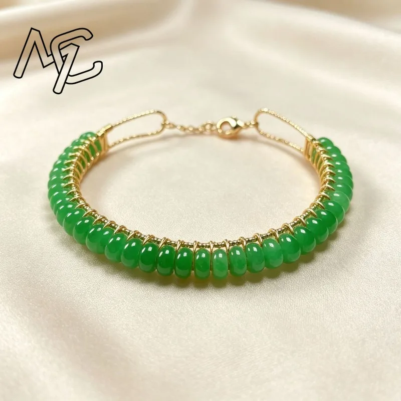 Natural Dry Blue Jade Abacus Bead Bracelets Women Amulets Charms Designer Jewelry White Bead Amulet Stone Accessories Man - view 4