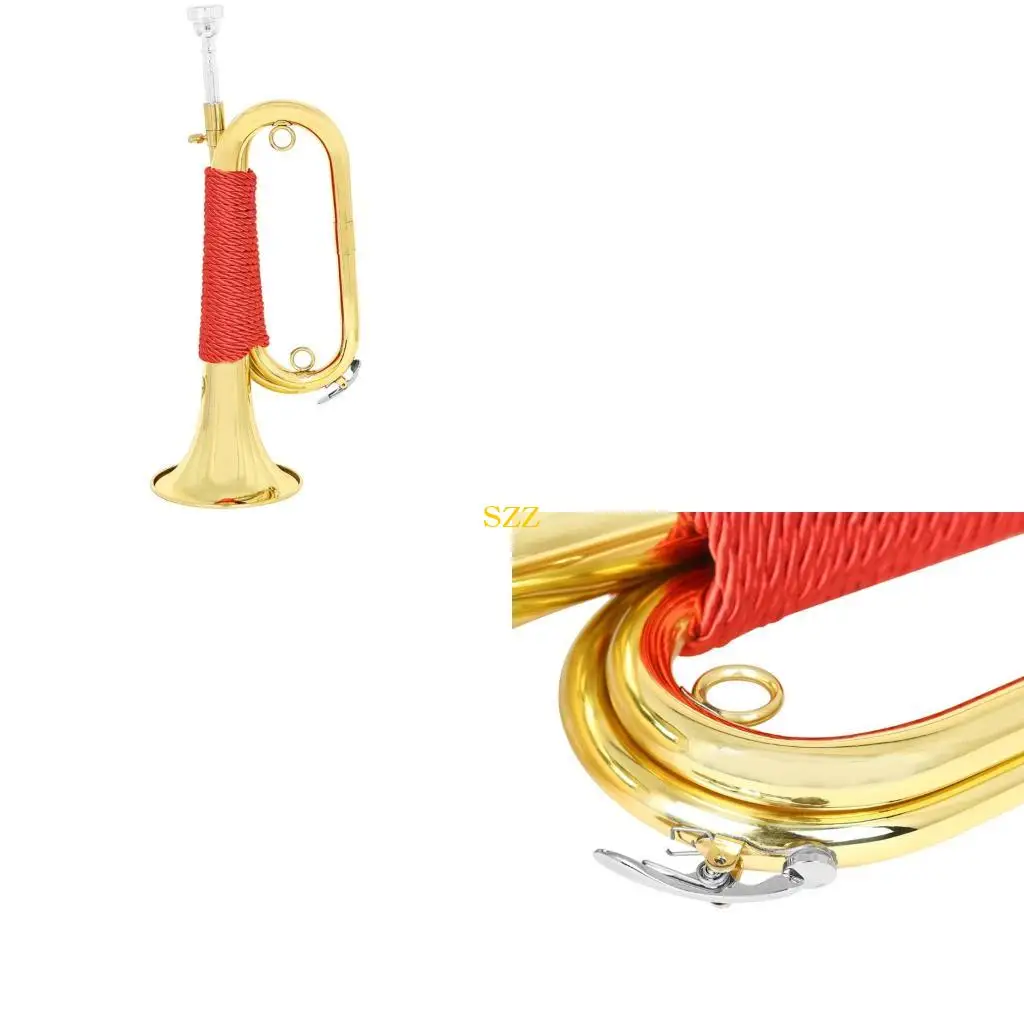 

Professional B Flat Cavalry Bugle Gold Finish Militaries School Instrument