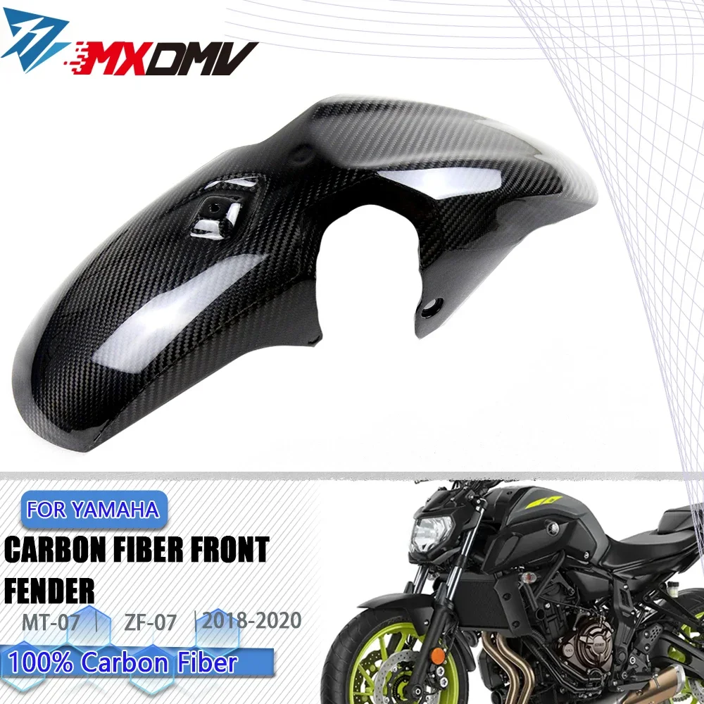 100% 3K Carbon Fiber Motorcycle Accessories Front Fender For Yamaha MT07 MT-07 FZ-07 FZ07 2018 -2022