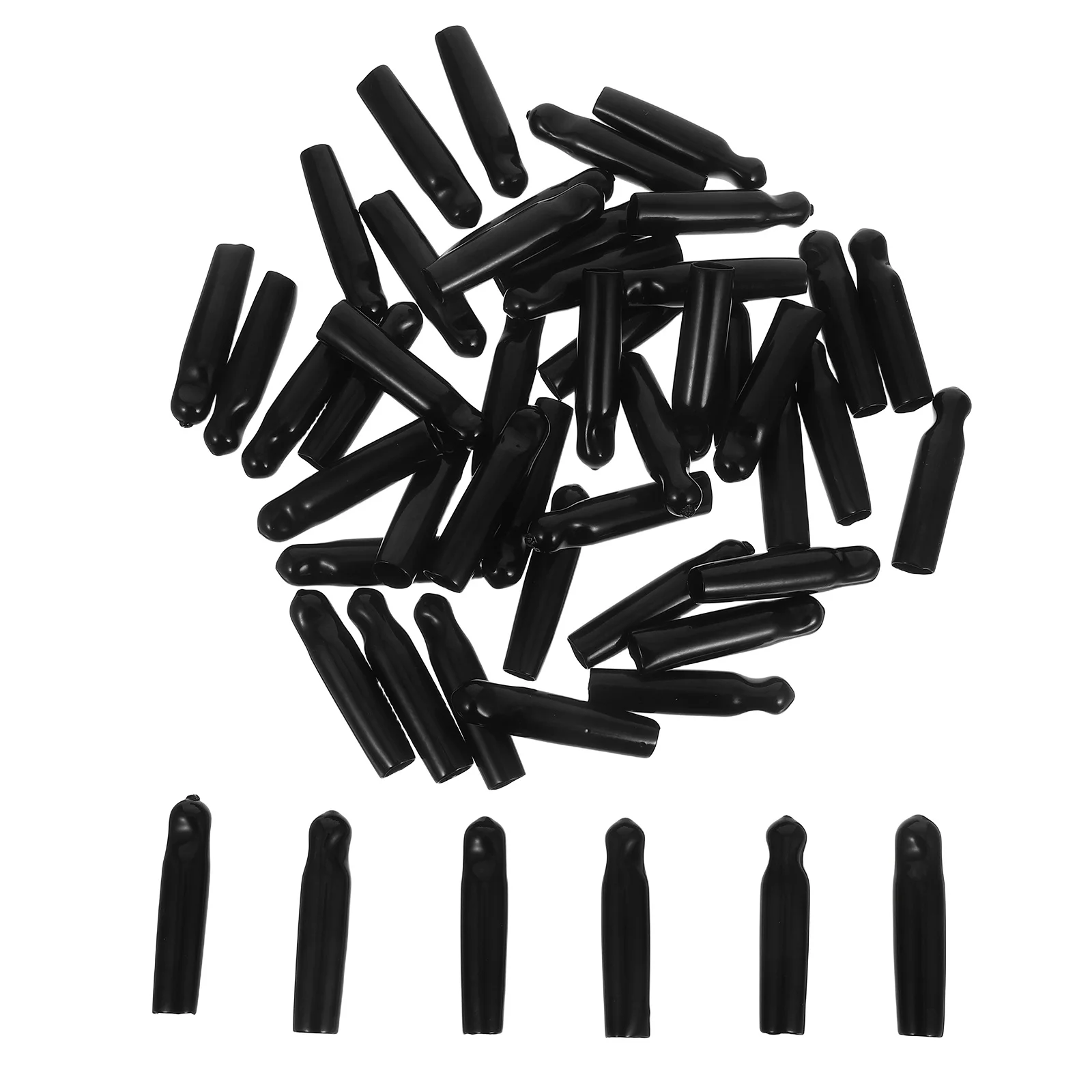 

50Pcs Pour Spout Dust Caps Black Plastic Covers for Wine Oil Bottles Kitchen Dispensers Protection Pour Spout Caps