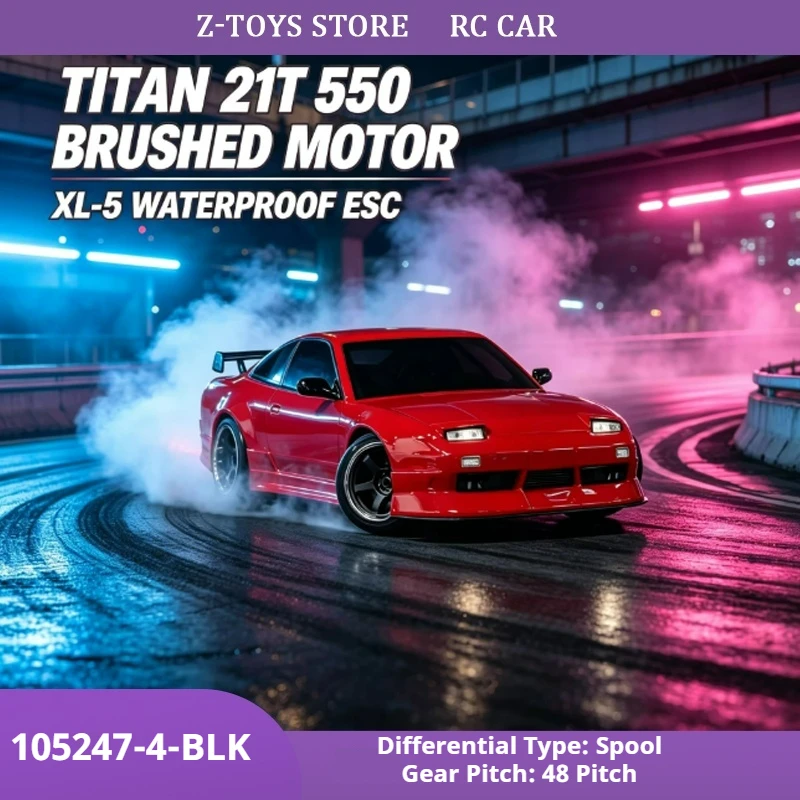 Traxxas 4-Tec 1/10 Nissan 240SX RC Drift Car RTR, Rear Wheel Drive Simulation Remote Control Racing Car For Adults