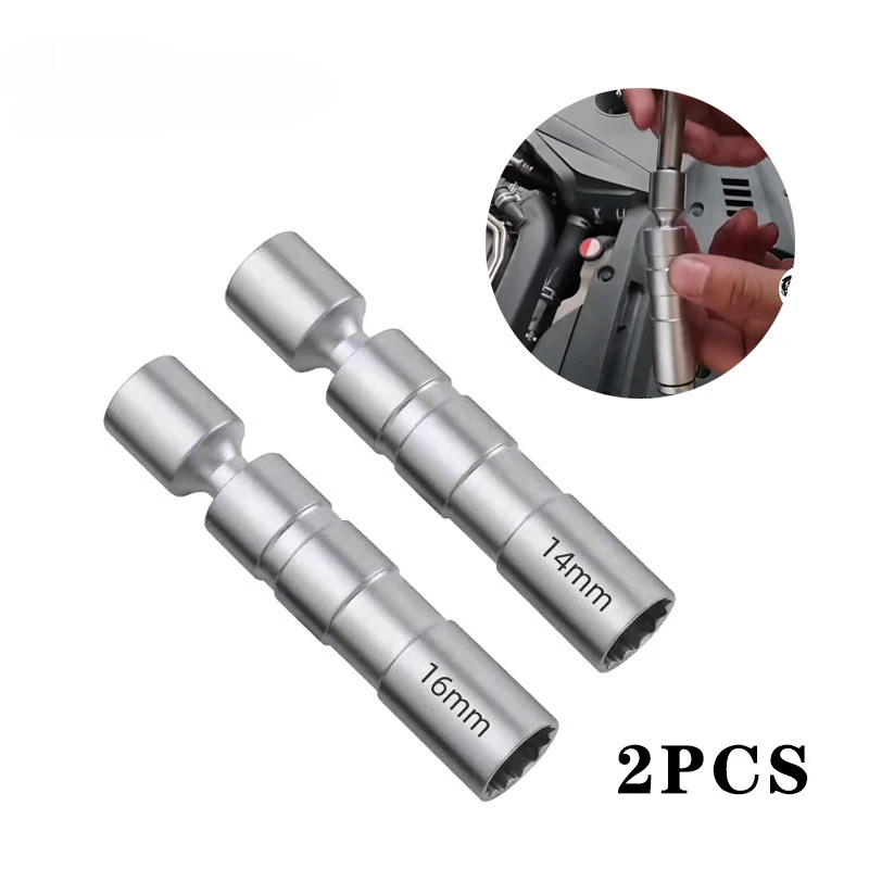 

For BMW Mercedes Benz Spark Plug Sleeve Wrench Socket Magnetic 12-Point Angle Thin Wall Spark Plug Car Removal Tools 14mm 16mm