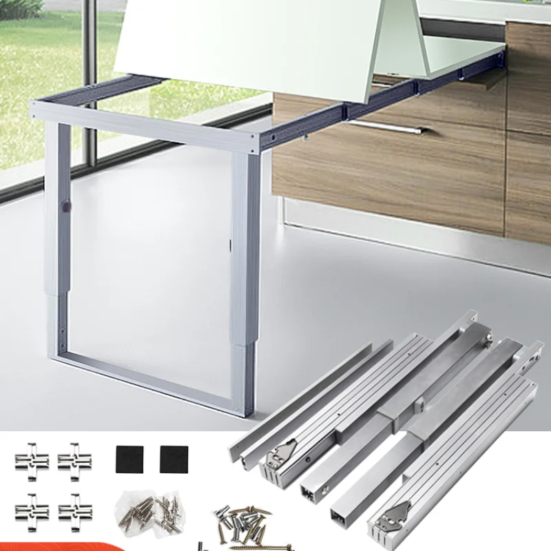 Flat push folding dining table slide rail pull telescopic dining table guide rail hardware accessories