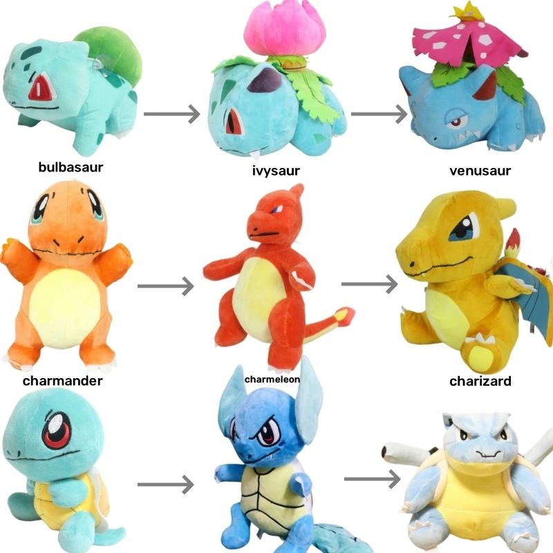 15-20cm Pokemon Evolution Form Anime Game Figure Blastoise Minetales Gastly Kawaii Plush Dolls Birthday Gift Toys For Kids