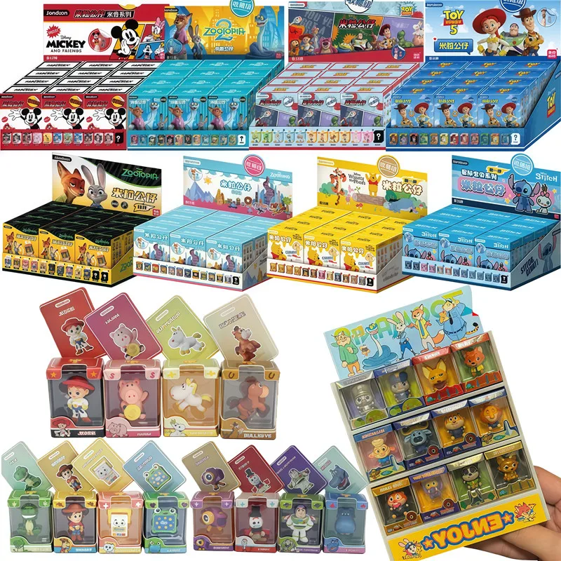 

JANDOOM Dinsey Toy Story Zootopia Magician Mickey Winnie Stitch Anime Figure Blind Box Toy Rice Grain Doll Model Peripheral Gift