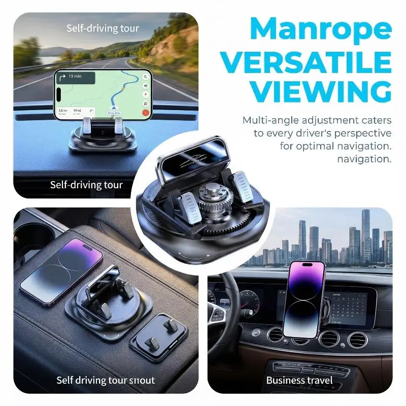 360 Degree Car Dashboard Phone Mount Universal Sticky Rotatable Holder Stable Grip for Mobile Phones in Vehicles