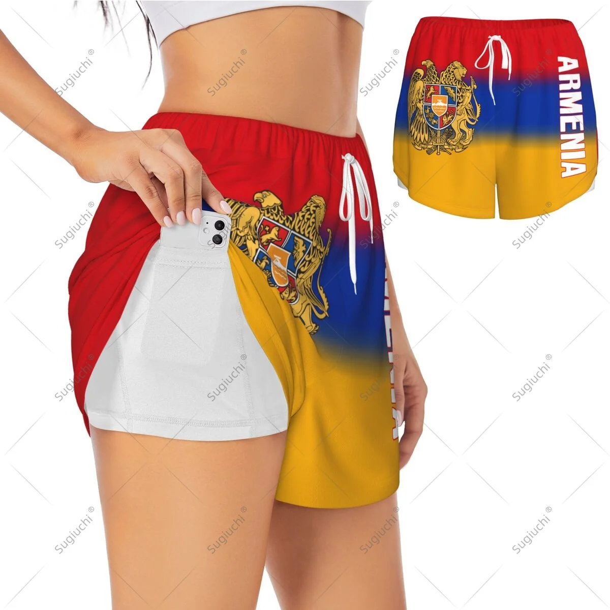 

Женские спортивные шорты с флагом Армении для занятий йогой, бегом, пилатесом, фитнесом, легкие, для активного отдыха