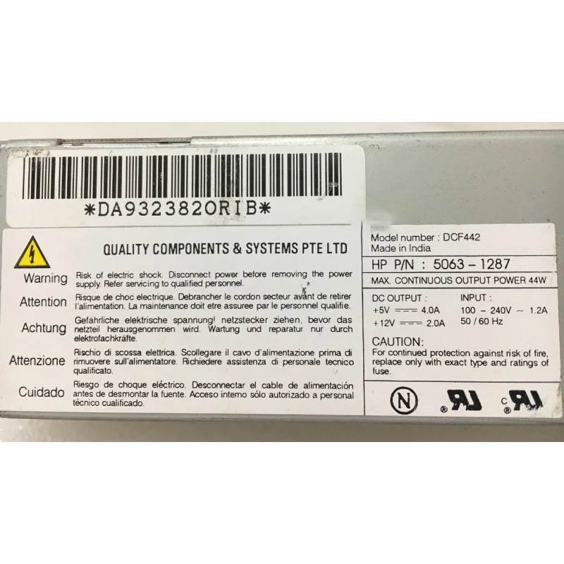 

DCF442 P/N:5063-1287 +5V4.0A+12V2.0A Power Supply High Quality Fully Tested Fast Ship
