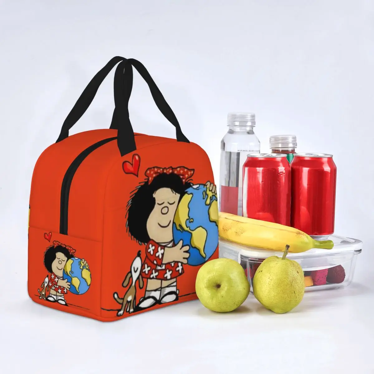 Mafalda The World And Her Puppy Insulated Lunch Bags Thermal Bag Meal Container Portable Tote Lunch Box Food Handbags Outdoor