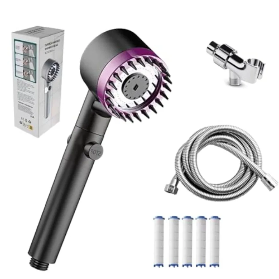 

Filter-Type Shower Head with Handheld Device, High-Pressure, Three Spray Modes, 4-in-1 Removable Shower Head, Equipped with a 1