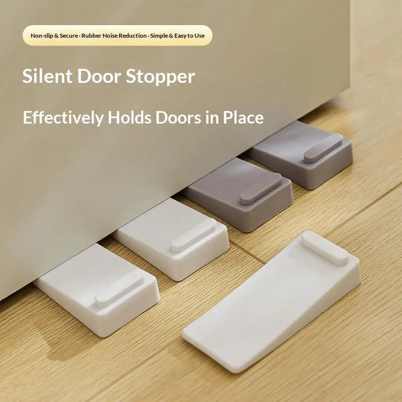 Safety Silicone Door Stop Stoppers Block Wedge Door Stops Door Stopper Home Office Door Rear Retainer Anti-collision Stop